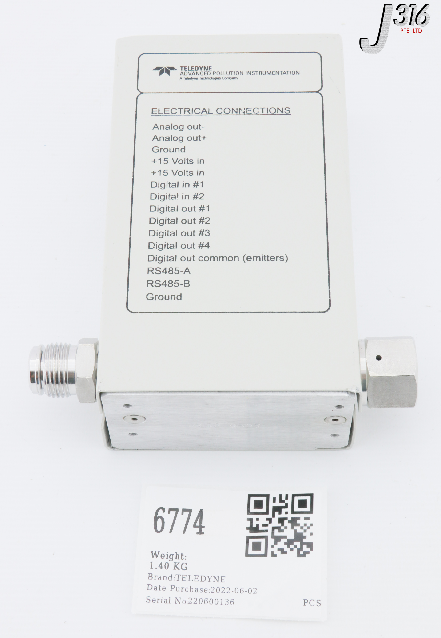6774 TELEDYNE PROCESS OZONE SENSOR 0 500 G NM3 P N 074020100 M452 6774-teledyne-process-ozone-sensor-0-500-g-nm3-p-n-074020100-m452